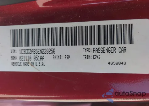 2014 Dodge Avenger Se из США, поврежденный, VIN 1C3CDZAB5EN228256